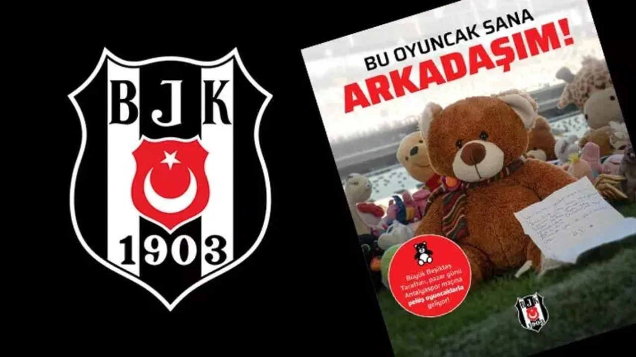 Beşiktaş'ta 04.17’de kaşkollar, oyuncaklar sahaya