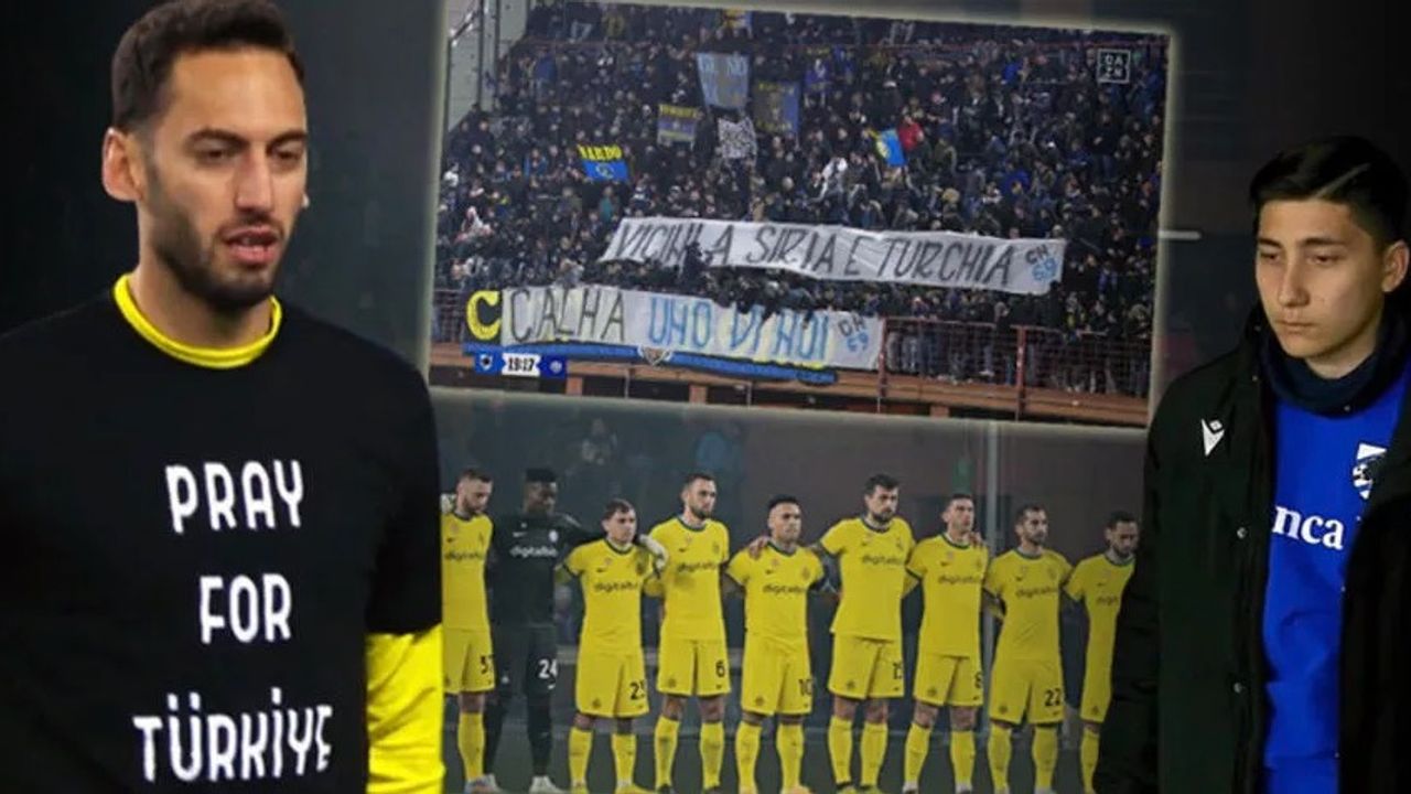 Hakan ve Emirhan'ın duygusal anları! Inter taraftarından anlamlı pankart