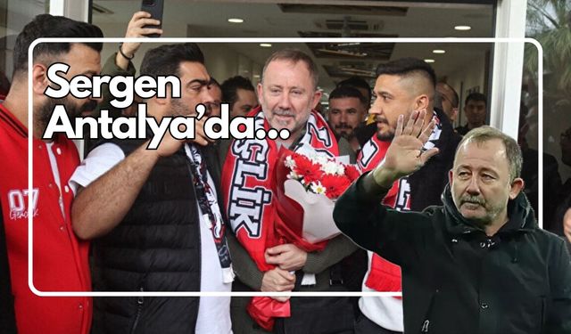 Sergen Yalçın Antalya'da çiçeklerle karşılandı.