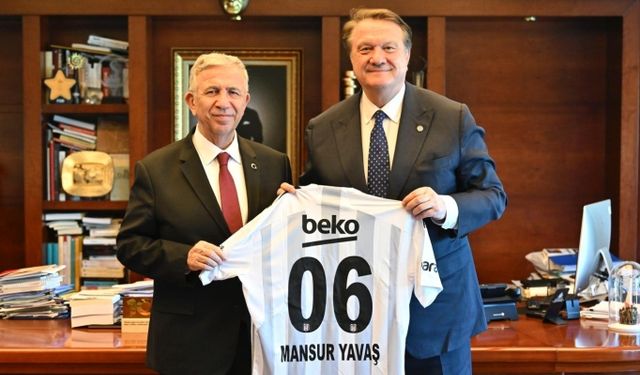 Beşiktaş Başkanı Hasan Arat'tan Mansur Yavaş'a ziyaret