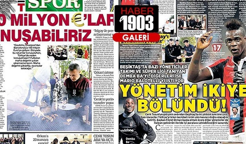 Gazetelerde günün Beşiktaş manşetleri (8 Ocak 2018)