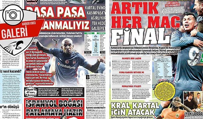 Gazetelerde günün Beşiktaş manşetleri (26.01.2018)