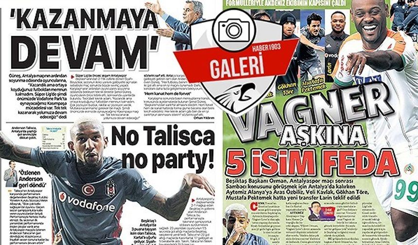 Gazetelerde günün Beşiktaş manşetleri (23.01.2018)