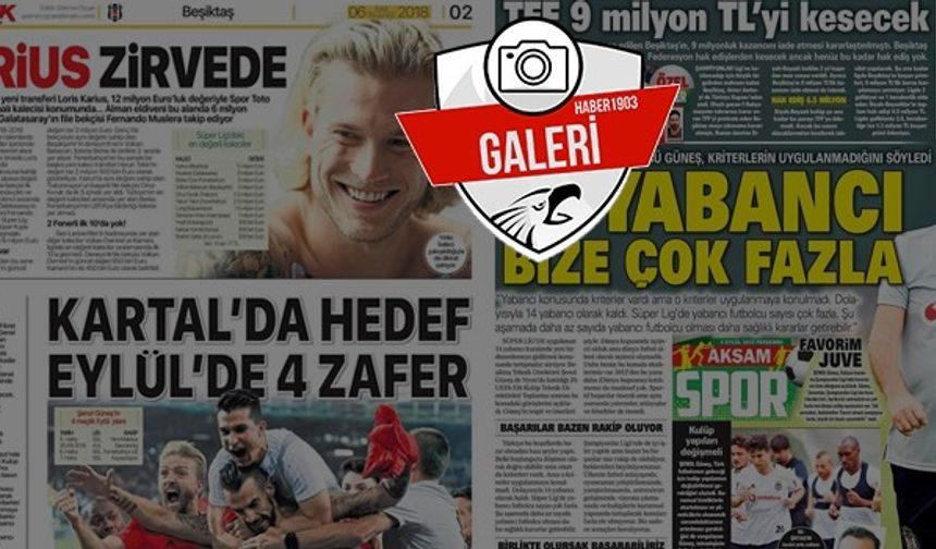 Gazetelerde günün Beşiktaş manşetleri (06.092018)