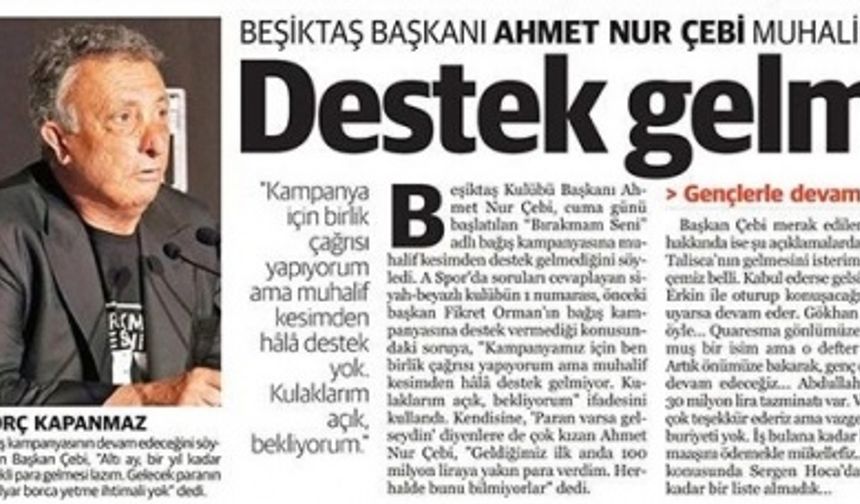 Gazetelerde günün Beşiktaş manşetleri (15 Haziran)