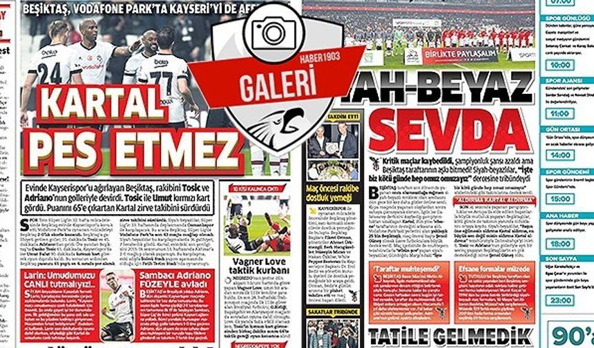 Beşiktaş'ın Kayserispor galibiyeti gazetelere böyle yansıdı!