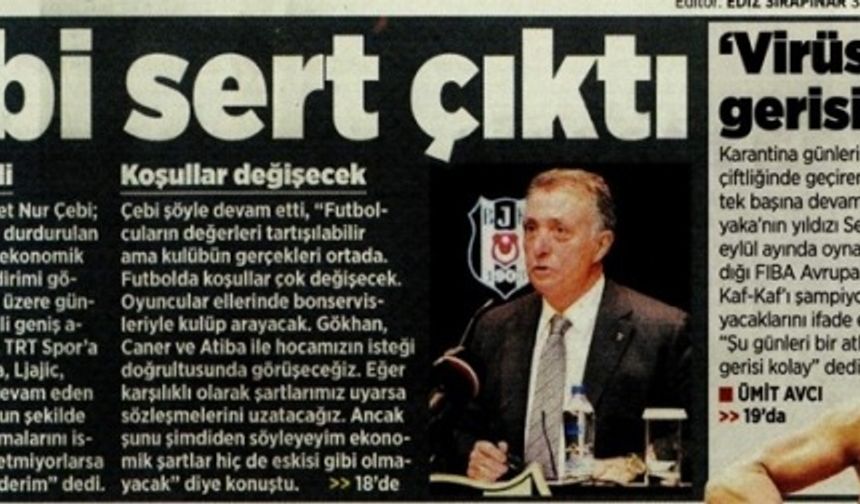 Gazetelerde günün Beşiktaş manşetleri (29 Nisan 2020)