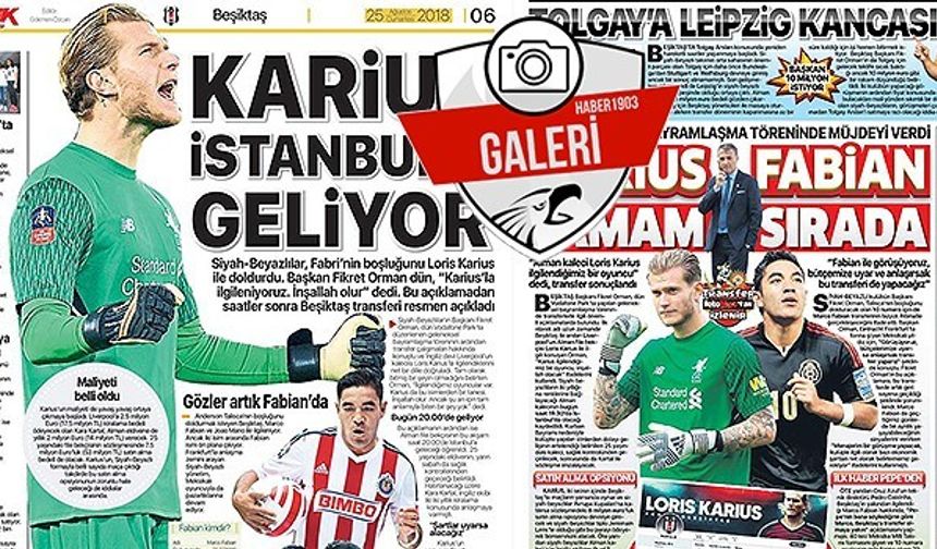 Gazetelerde günün Beşiktaş manşetleri (25.08.2018)