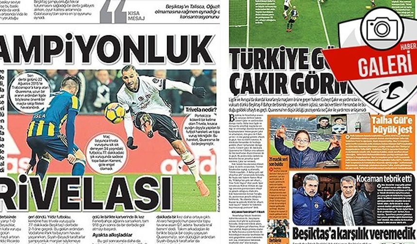 Beşiktaş'ın derbi zaferi gazetelere böyle yansıdı!