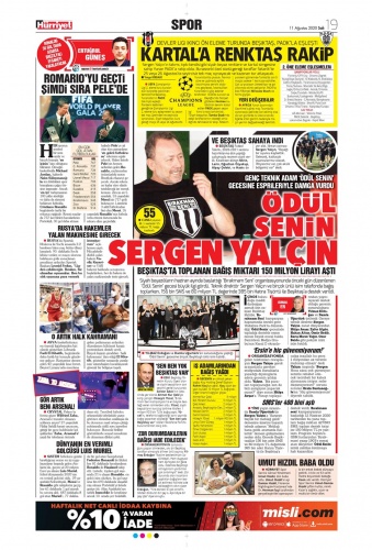 Gazetelerde günün Beşiktaş manşetleri (11 Ağustos 2020)