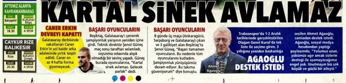 Gazetelerde günün Beşiktaş manşetleri (04.12.2018)